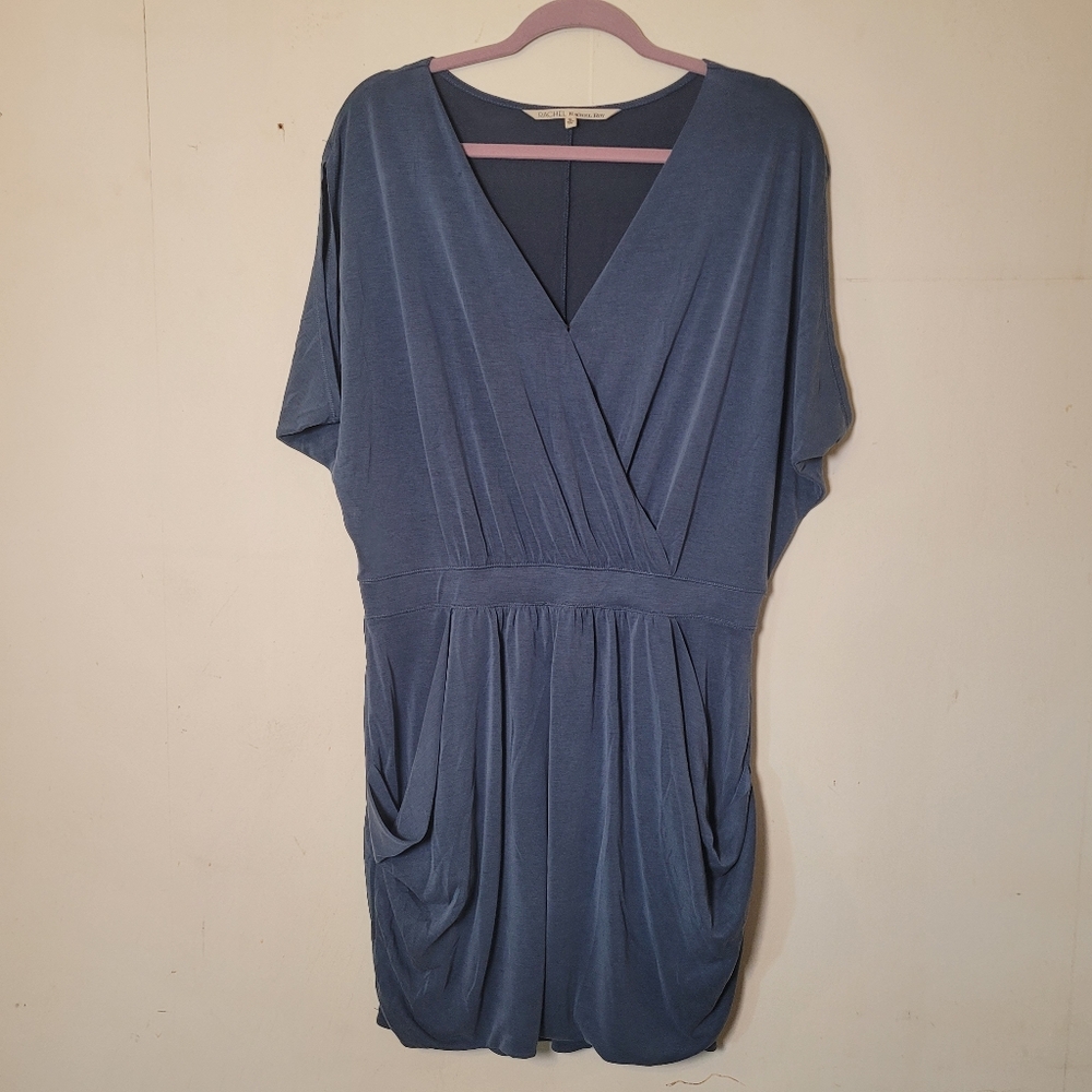 Rachel By Rachel Roy Blue V-Neck Modal Draped Dress Size XL